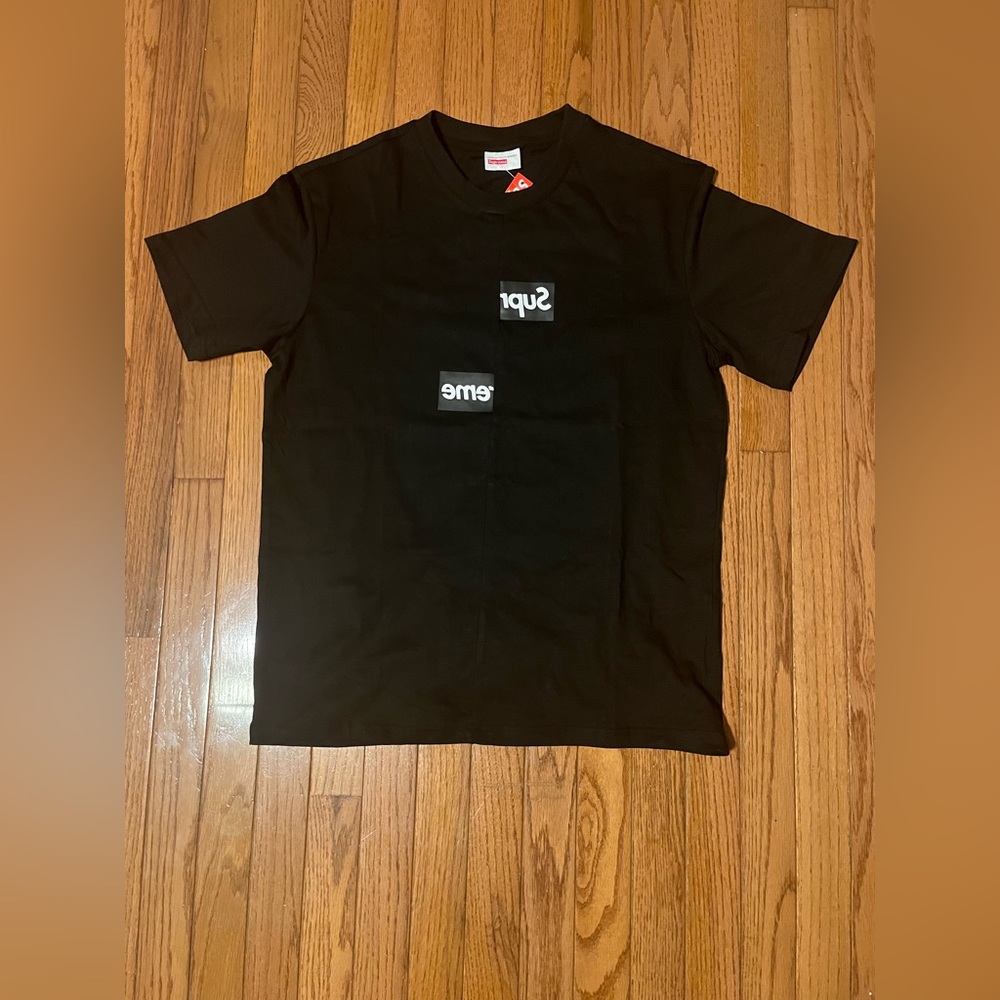 Supreme Comme des Garcons Shirt Split Box Logo Tee Black